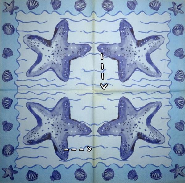 094 Muscheln - 3-lagig (blau) - Home Fashion